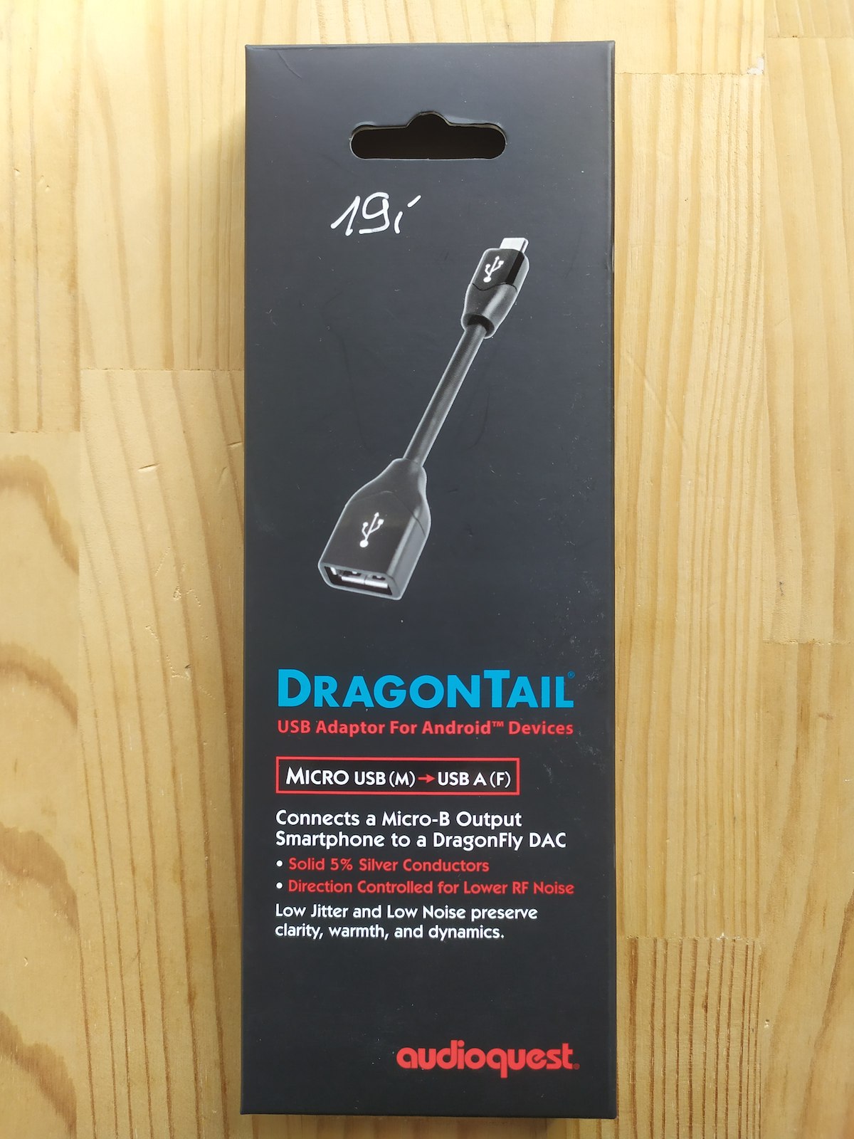 Audioquest Dragontail Adapter Micro Usb(M) auf USB A(F) gebr. 1 Jahr Garantie
