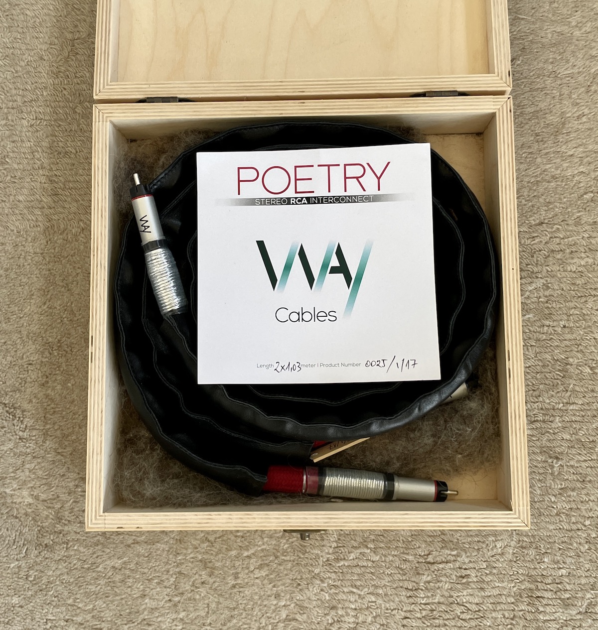 Way Cables Poetry RCA 1m, KLEI Bullet Plug, gebraucht
