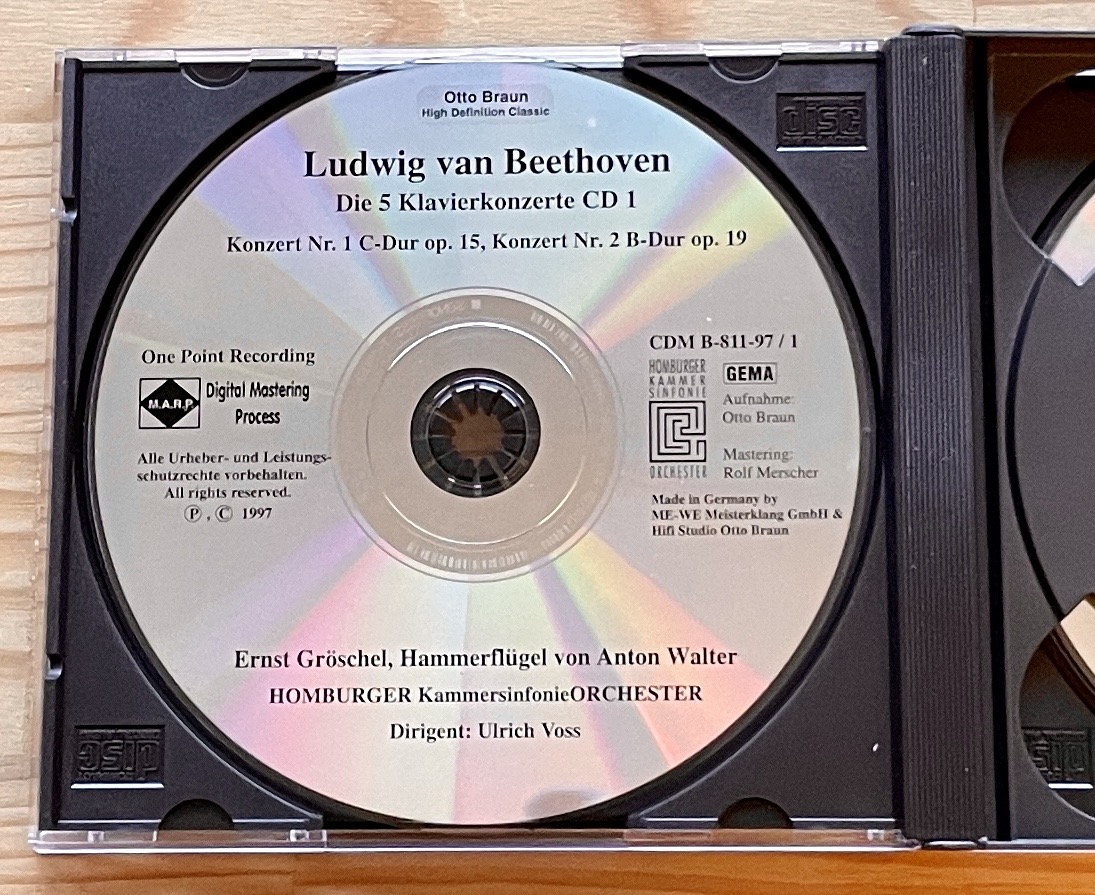 ME-WE Meisterklang, One Point Recordings - Ludwig van Beethooven - Die 5 Klavierkonzerte - 3fach CD.  Sonderpreis - ohne Cover