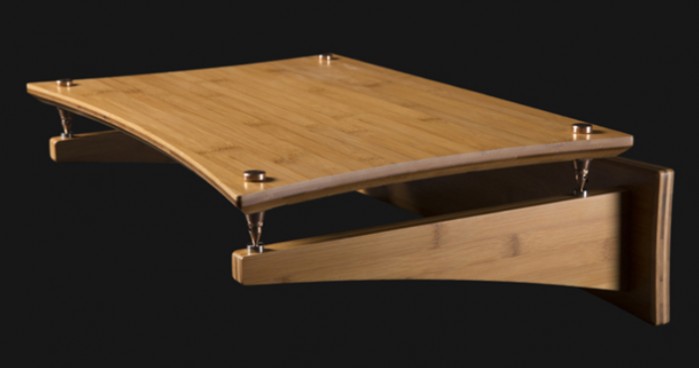 Quadraspire Wandhalterung Q4 Wall Bracket, komplett, Bambus, mit SV Spike in silber oder schwarz