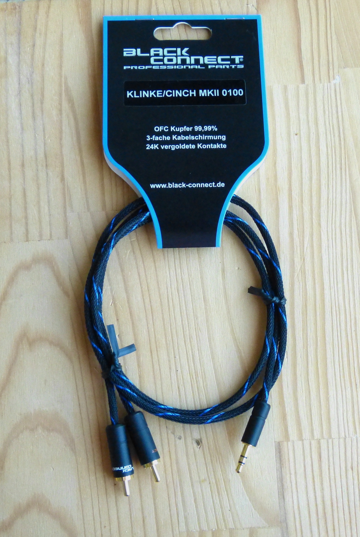 Black Connect Chinch auf Miniklinke (Stereo Jack) 1,0 m