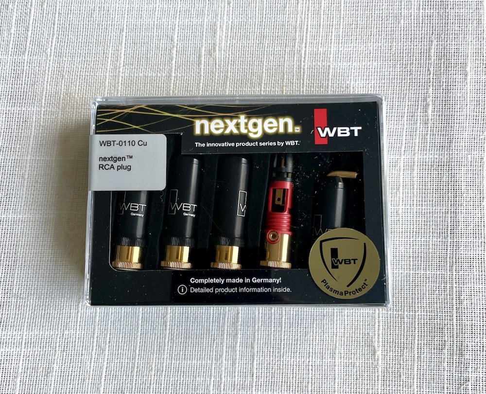 WBT-0110 Cu Cinchstecker NextGen, PlasmaProtect™  vergoldet, 4er Set, (9mm)