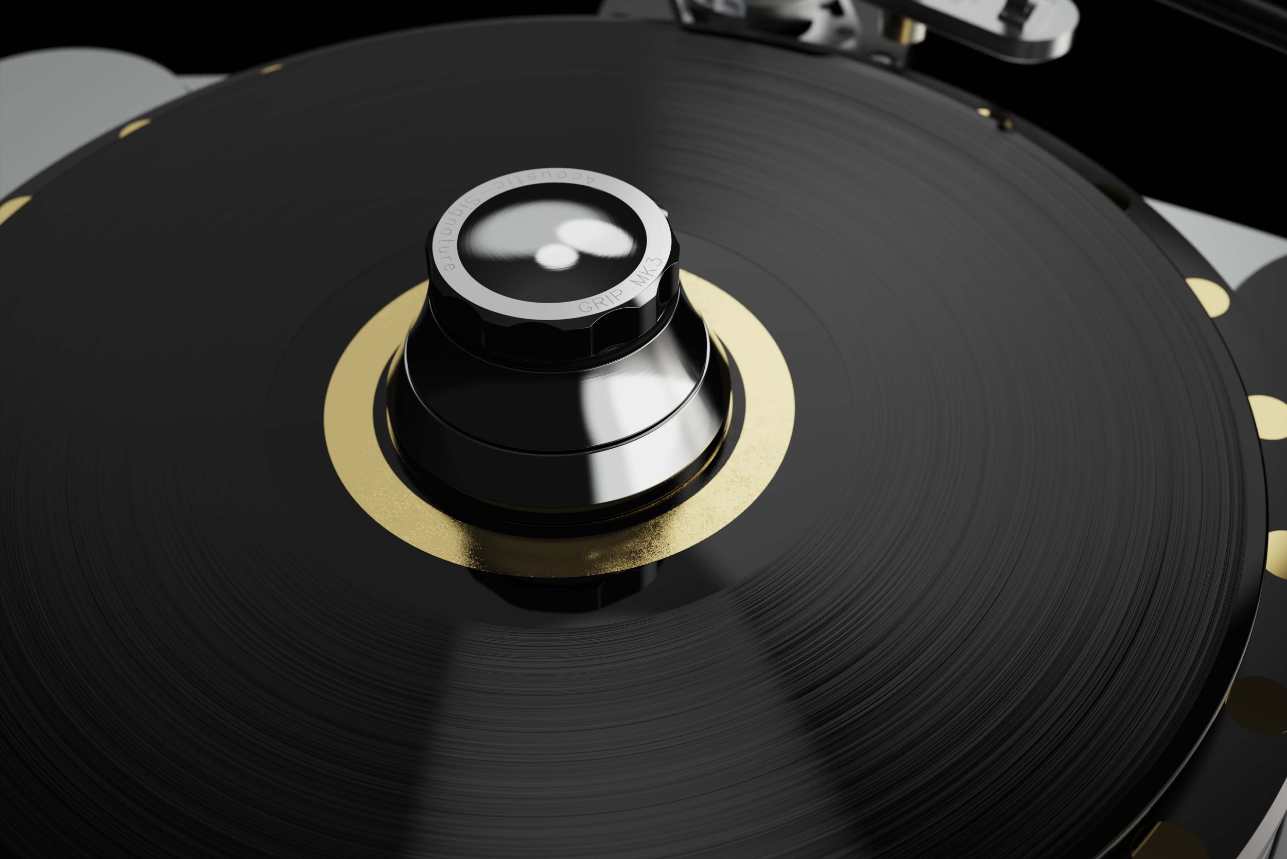 Acoustic Signature Grip MK 3 Plattenklemme, schwarz eloxiert