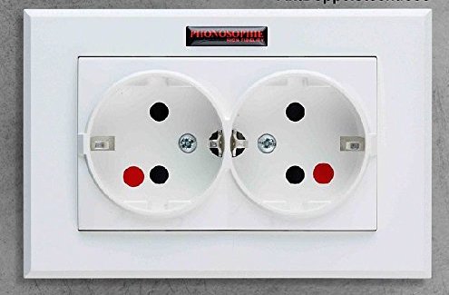 Phonosophie Wandsteckdose MK 2 Doppel, Zweifach Wanddose für 2 UP Loch.
